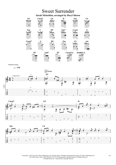 Sweet Surrender Sarah Mclachlan For Solo Fingerstyle Guitar Page 2