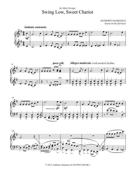 Swing Low Sweet Chariot Piano Solo Page 2