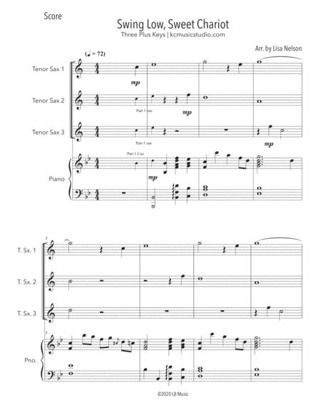Swing Low Sweet Chariot Tenor Sax Trio With Piano Accompaniment Page 2