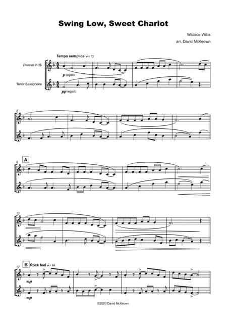 Swing Low Swing Chariot Gospel Song For Clarinet And Tenor Saxophone Duet Page 2