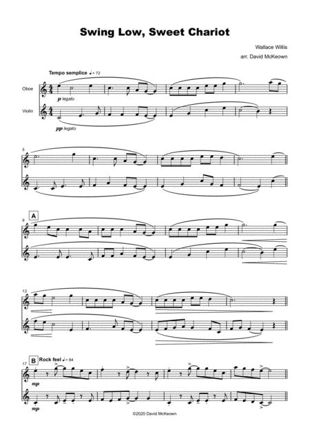 Swing Low Swing Chariot Gospel Song For Oboe And Violin Duet Page 2