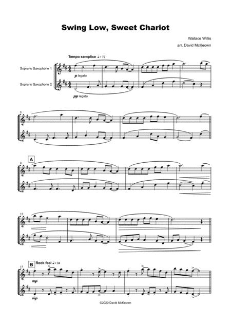 Swing Low Swing Chariot Gospel Song For Soprano Saxophone Duet Page 2