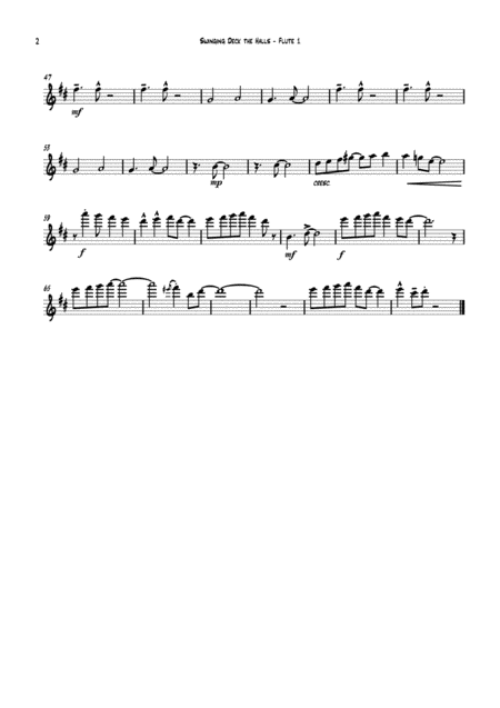 Swinging Deck The Halls For Flute Quartet 4c Page 2