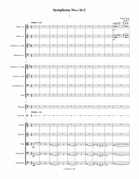 Symphony No 1 In C Score And Parts Page 2