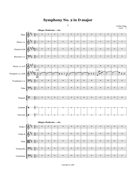 Symphony No 2 In D Major Score And Parts Page 2