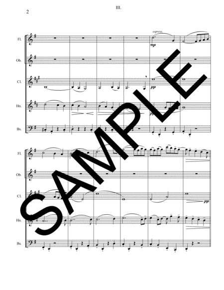Symphony No 4 3rd Movement For Woodwind Quintet Page 2