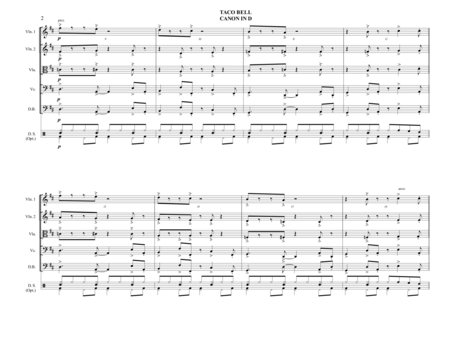 Taco Bell Canon In D String Orchestra Bossa Nova Page 2