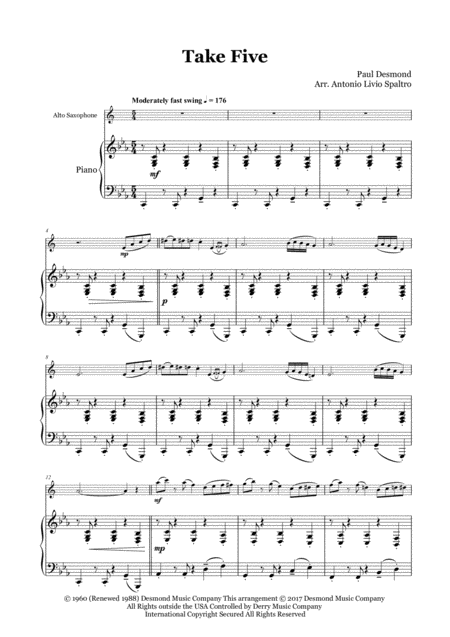 Take Five For Alto Sax And Piano Page 2
