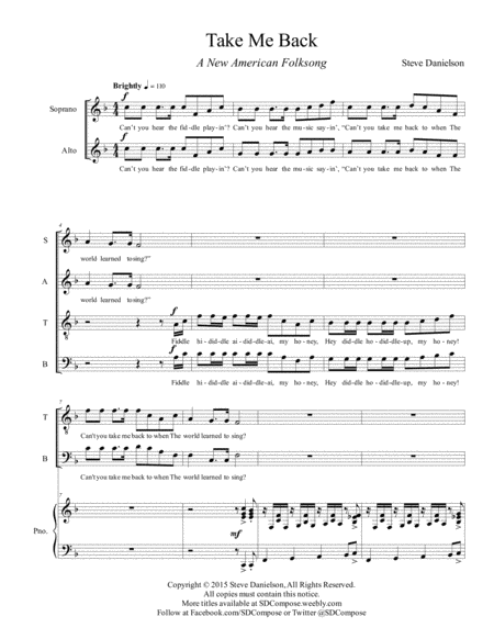 Take Me Back A New American Folk Song Satb Piano Page 2