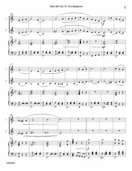 Take Me Out To The Ball Game Clarinet Duet With Piano Accompaniment Page 2