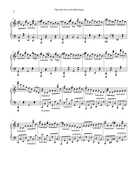 Take Me Out To The Ballgame Advanced Piano Solo Page 2