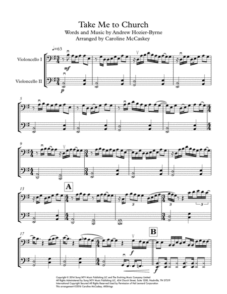 Take Me To Church Cello Duet Page 2