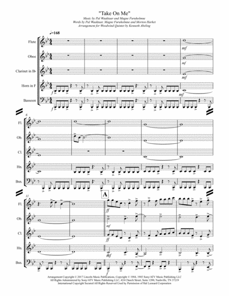 Take On Me For Woodwind Quintet Page 2