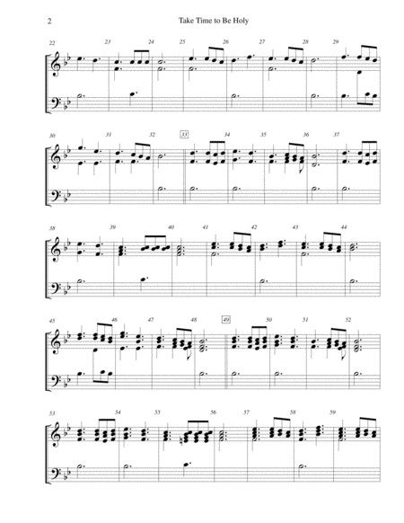 Take Time To Be Holy For 2 Octave Handbell Choir Page 2