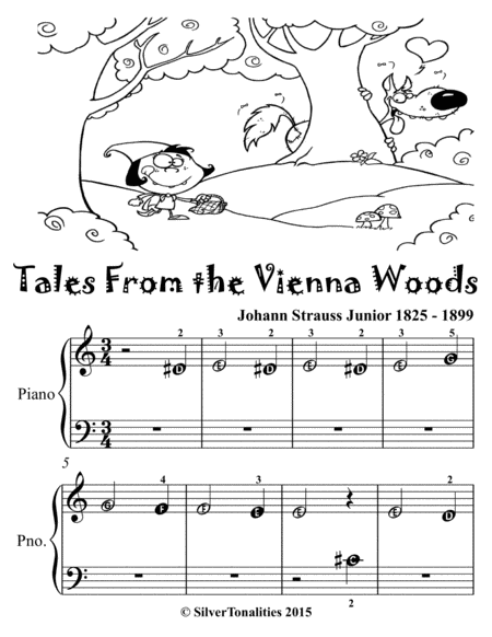 Tales From The Vienna Woods Beginner Piano Sheet Music Tadpole Edition Page 2