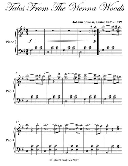 Tales From The Vienna Woods Easy Intermediate Piano Sheet Music Page 2