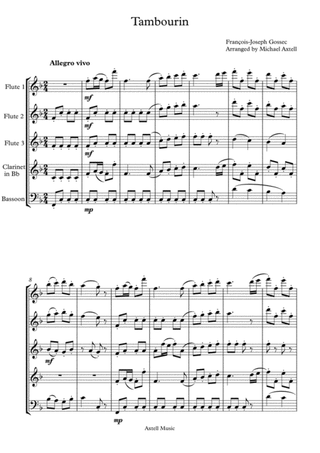 Tambourin Woodwind Quintet Page 2