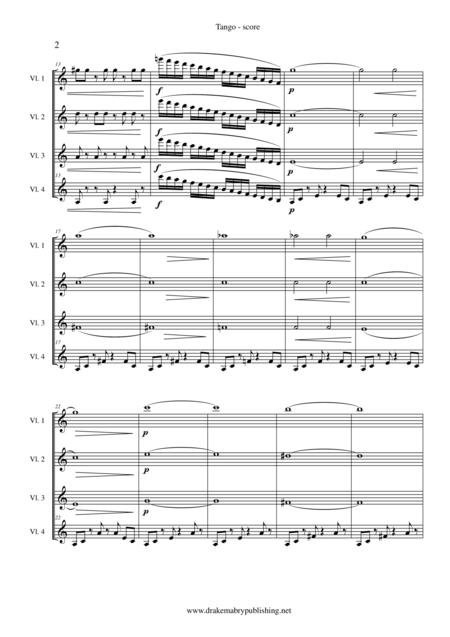 Tango 4 Violins Page 2