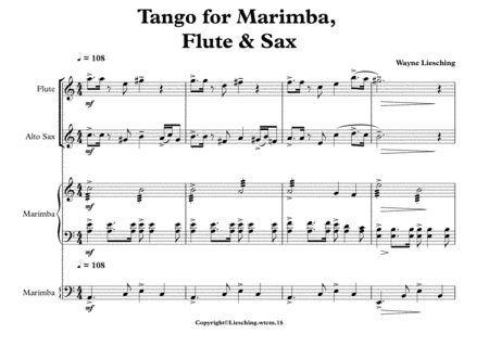 Tango For Marimba Flute Alto Saxophone Page 2