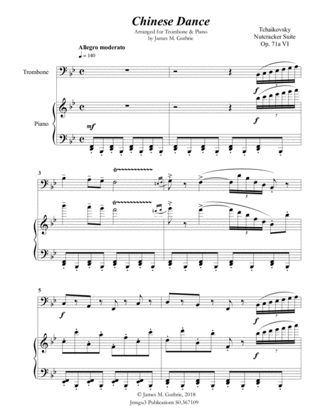 Tchaikovsky Chinese Dance From Nutcracker Suite For Trombone Piano Page 2