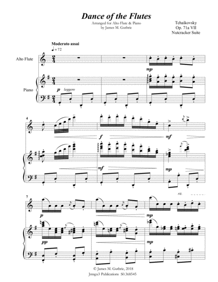 Tchaikovsky Dance Of The Flutes From Nutcracker Suite For Alto Flute Piano Page 2