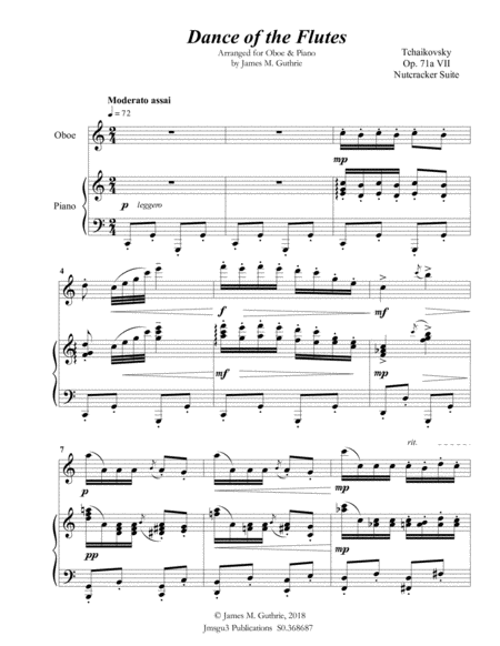 Tchaikovsky Dance Of The Flutes From Nutcracker Suite For Oboe Piano Page 2