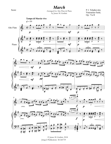 Tchaikovsky March From Nutcracker Suite For Alto Flute Piano Page 2