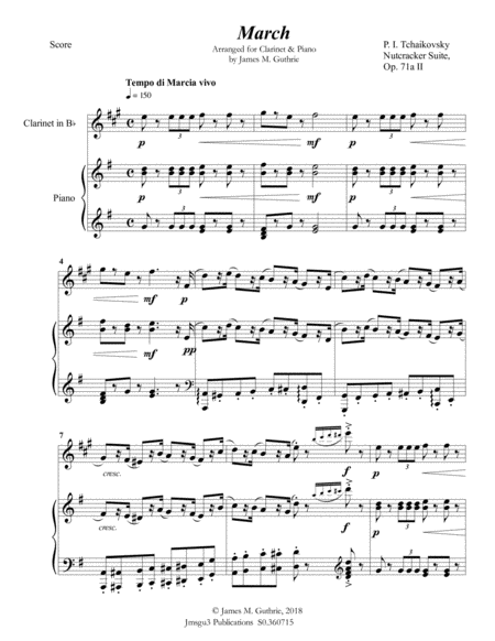 Tchaikovsky March From Nutcracker Suite For Clarinet Piano Page 2
