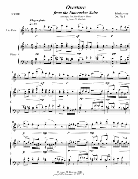 Tchaikovsky Overture From Nutcracker Suite For Alto Flute Piano Page 2