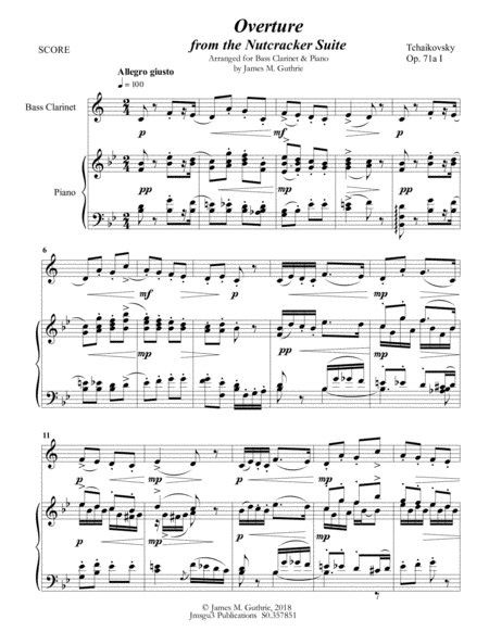Tchaikovsky Overture From Nutcracker Suite For Bass Clarinet Piano Page 2