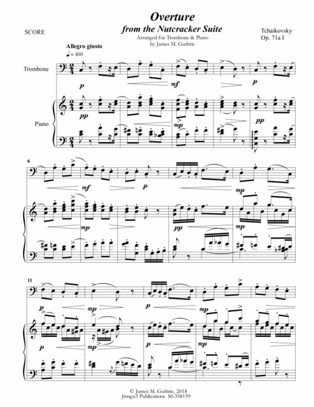 Tchaikovsky Overture From Nutcracker Suite For Trombone Piano Page 2