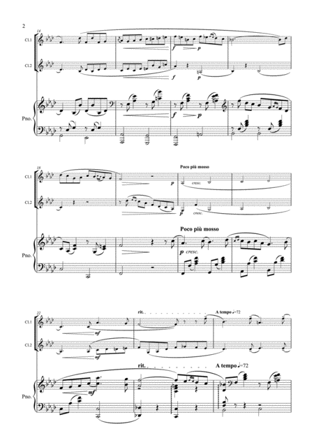 Tchaikovsky Romance Op 5 2 Clarinets Piano Page 2