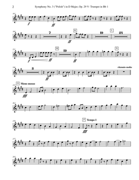 Tchaikovsky Symphony No 3 Movement V Trumpet In Bb 1 Transposed Part Op 29 Page 2