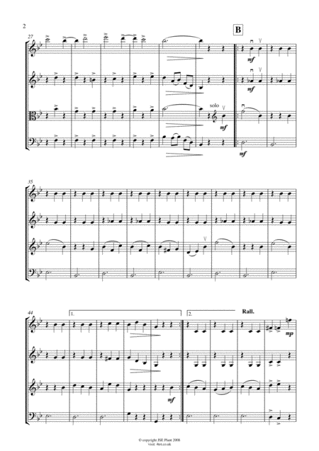 Tchaikovsky Waltz From Sleeping Beauty For String Quartet Score And Parts Page 2