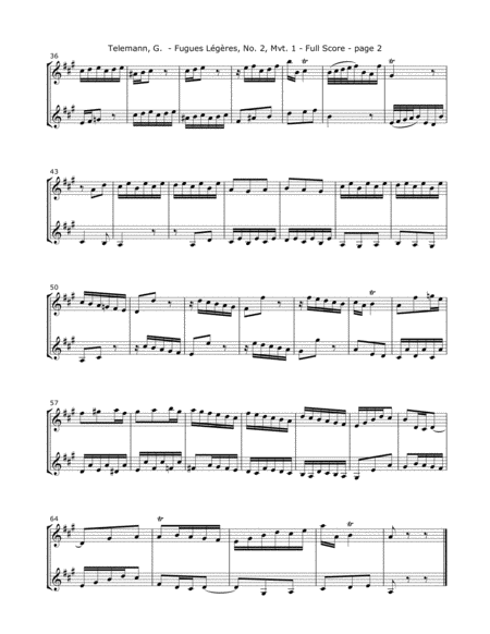 Telemann G Fugues Legeres For Two Violins Page 2