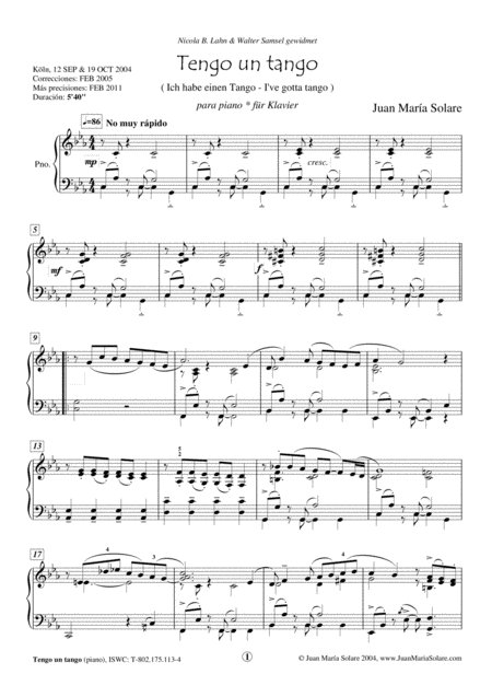 Tengo Un Tango Piano Solo Page 2