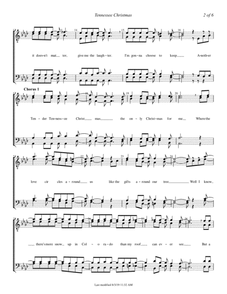 Tennessee Christmas Ttbb Barbershop Choral Page 2