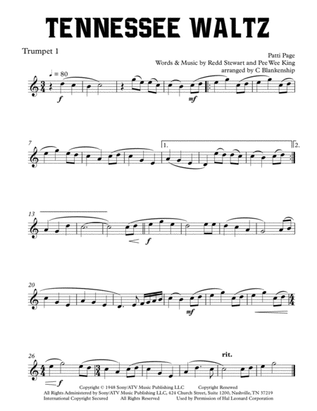 Tennessee Waltz For Brass Quintet Page 2