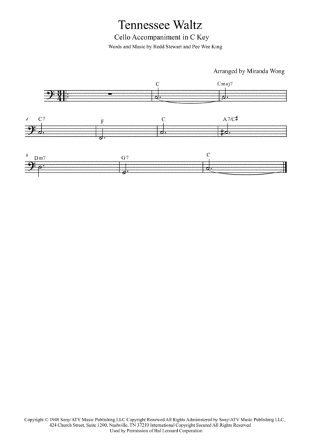 Tennessee Waltz String Duet For Violin And Cello With Chords Page 2