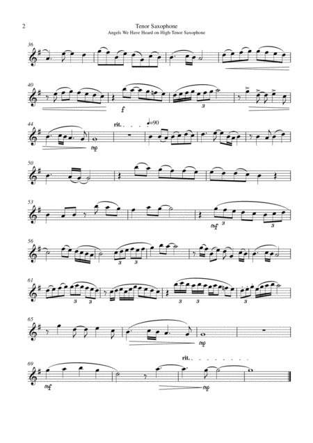 Tenor Saxophone Angels We Have Heard On High Smooth Jazz Version Page 2