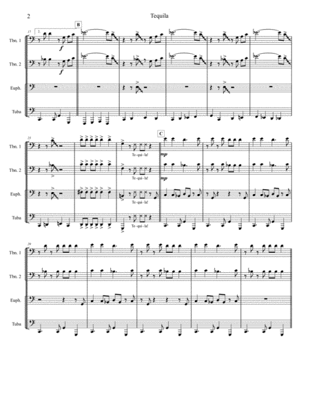 Tequila Low Brass Quartet Page 2