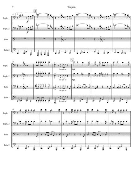 Tequila Tuba Euphonium Quartet Page 2