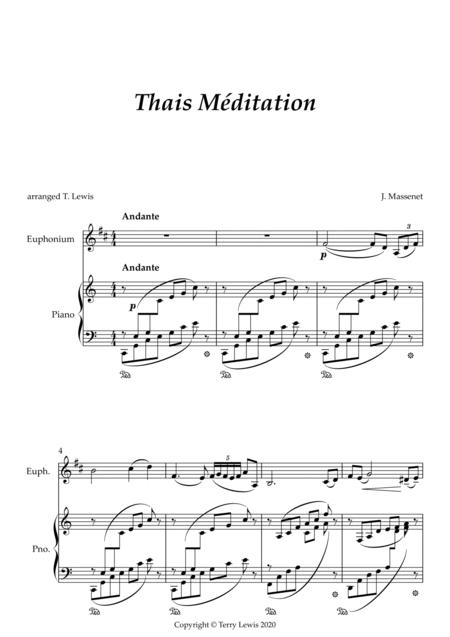 Thais Meditation Jules Massenet Arranged For Euphonium And Piano Page 2