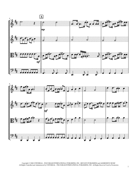 Thank You For Loving Me Bon Jovi String Quartet Page 2