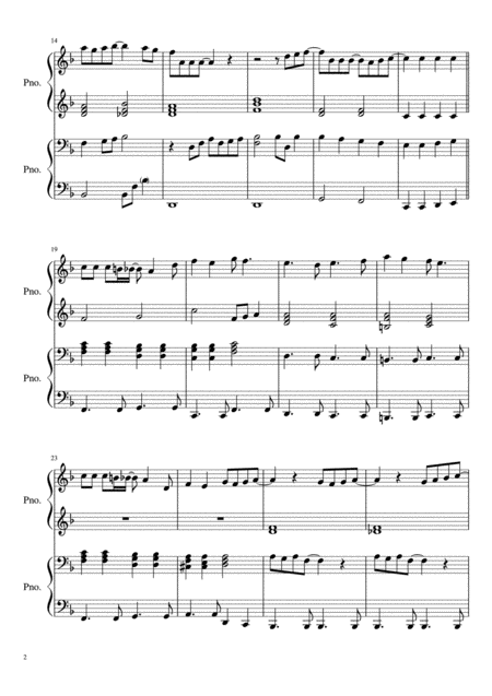 Thank You For The Music Piano Duet 4 Hands 1 Piano Page 2