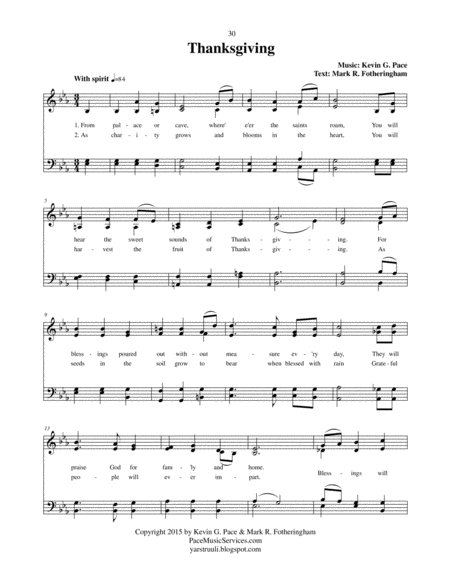 Thanksgiving An Original Hymn For Satb Voices Page 2