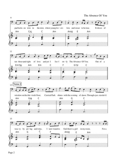 The Absence Of You Piano Vocal Bass Clef Page 2