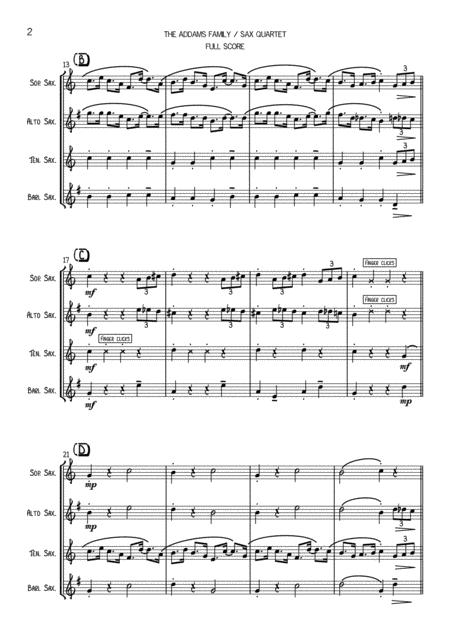 The Addams Family Theme Sax Qrt Page 2