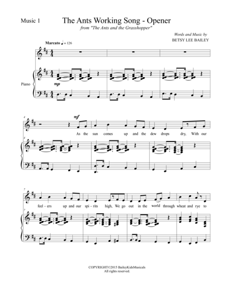 The Ants And The Grasshopper Childrens Mini Musical For K 3 Score Page 2