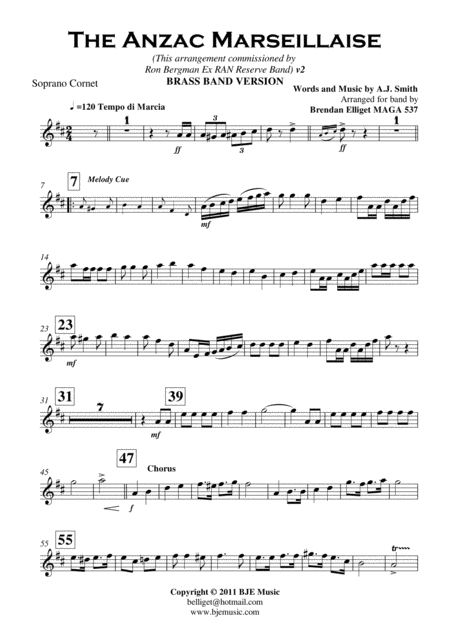 The Anzac Marseillaise Brass Band Score And Parts Pdf Page 2